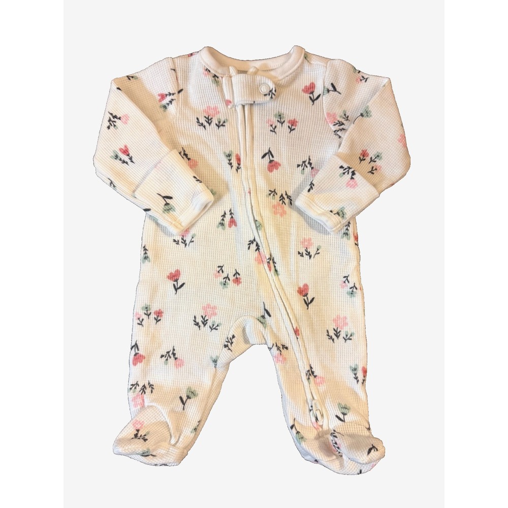 Carters Simple Joys Baby Girl Sleeper Preemie Clothes Zipper Floral Thermal 1 PC